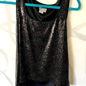 Worth Nylon Black & Gold Sequin Tank size 8